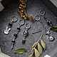 Earrings set in BOHO rhodium style 'For five punctures'. Thread earring. Ekaterina Rud ( stylish stones ). My Livemaster. Фото №4