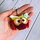 Owl keychain. Owl knitted. Stuffed Toys. Nina Rogacheva 'North toy'. Online shopping on My Livemaster.  Фото №2