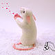 Крысенок сердцеед. Войлочная игрушка. Nadezhda. Интернет-магазин Ярмарка Мастеров.  Фото №2
