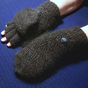 Аксессуары handmade. Livemaster - original item Women`s knitted mittens-transformers. Handmade.