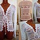 white crocheted laurel cardigan. Cardigans. Crochet clothing. Olesya Petrova. Online shopping on My Livemaster.  Фото №2