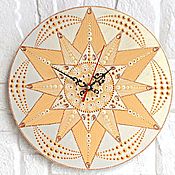 Для дома и интерьера handmade. Livemaster - original item Wall clock Mandala sun. Handmade.