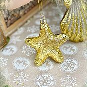 Сувениры и подарки handmade. Livemaster - original item Christmas tree toys: golden star. Handmade.