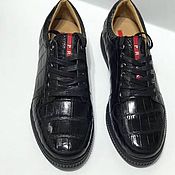 Обувь ручной работы handmade. Livemaster - original item Sneakers classic crocodile leather, in black!. Handmade.