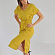 Linen dress with a mustard-colored belt. Dresses. e-fashionspb. My Livemaster. Фото №4