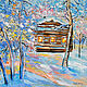Картина зимний пейзаж маслом 30х30 Картина в подарок, Картины, Санкт-Петербург,  Фото №1