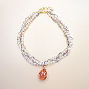Работы для детей, handmade. Livemaster - original item Beads with pearls and rhinestone chains. Handmade.