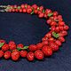 Заказать Колье Земляника оригинальный подарок девушке бусы из земляники. Сказка - броши и серьги ручной работы. Ярмарка Мастеров. . Колье Фото №3