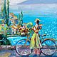 Картина маслом «Теплая прогулка на велосипеде», Картины, Нижний Новгород,  Фото №1