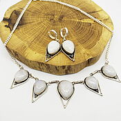 Украшения handmade. Livemaster - original item Moonstone Earrings and Necklace. Handmade.