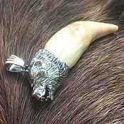 Фен-шуй и эзотерика handmade. Livemaster - original item The tooth of a bear with a finial of silver. Handmade.