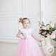 Платье для девочки розовое с кружевом, , Москва,  Фото №1