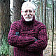 Men's sweater 'King of the North' (burgundy, boyfriend sweater), Mens sweaters, Lomonosov,  Фото №1
