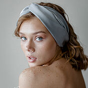 Аксессуары handmade. Livemaster - original item Silk headband for hair pearl gray color. Handmade.