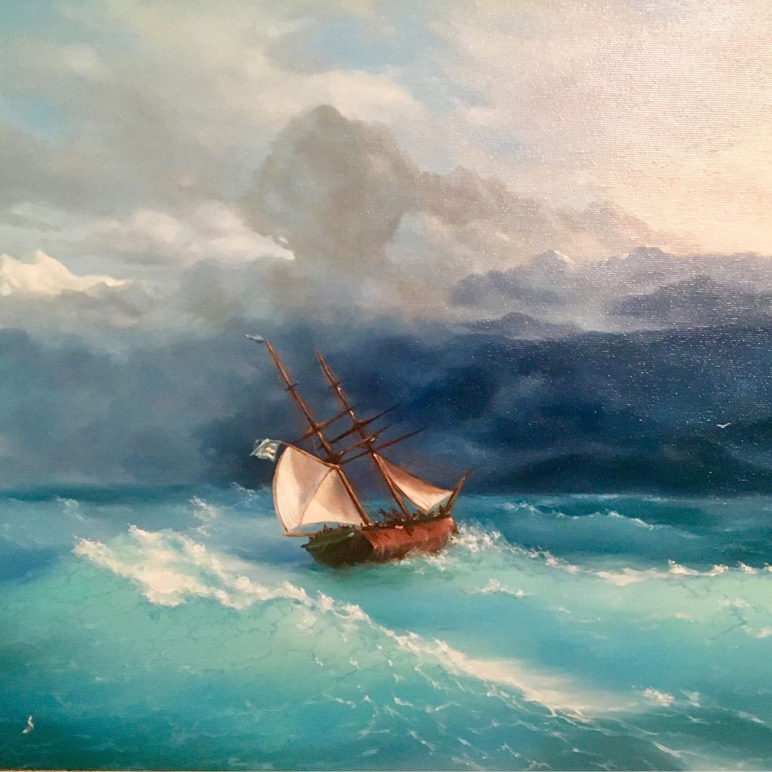 Как пишется шторм. Картина "шторм". Картина шторм на море. Шторм картина маслом. Море маслом шторм.