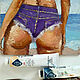 Painting of a girl on the beach, oil. Pictures. Lana Zaitceva. My Livemaster. Фото №6