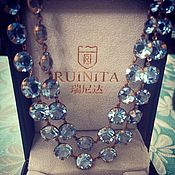 Винтаж handmade. Livemaster - original item Vintage necklace with blue crystals from the 30s. Handmade.