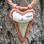 Украшения handmade. Livemaster - original item Pendant: shark tooth in the skin. Handmade.