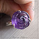 Silver ring 'rose Violet' NAT. amethyst, Rings, Kostroma,  Фото №1