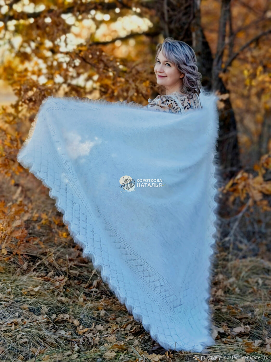 Белый пуховый платок - персюк ,плед "Тепло домашнего очага" купить в интернет-магазине Ярмарка Мастеров по цене 28000 ₽ – N7U46RU, Шали, Урюпинск - доставка по России