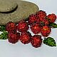 Бусины ягоды лэмпворк Красная малина. Стекло lampwork. Бусины. Оксана Искуснова украшения лэмпворк (SOVARTstudio). Ярмарка Мастеров.  Фото №5