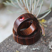 Украшения handmade. Livemaster - original item Copy of Copy of Copy of Copy of Copy of Wooden rings (paduk,garnet ). Handmade.
