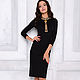 Sheath dress black tight-fitting for office business. Dresses. mozaika-rus. My Livemaster. Фото №4