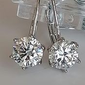 Earrings silver 4 moissanite