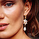 Earrings with natural river pearls 'Charm'. earrings, Earrings, Gus-Khrustalny,  Фото №1