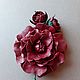 Brooch-pin: A flower with two Bordeaux buds. Brooches. Alla Flowers. Online shopping on My Livemaster.  Фото №2