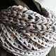 Snood 'Rock and Roll' (in two turns, gray and white). Snudy1. IRINA GRUDKINA Handmade Knitwear. Online shopping on My Livemaster.  Фото №2