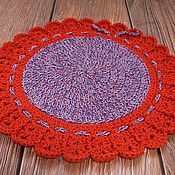 Для дома и интерьера handmade. Livemaster - original item The round knitted rug crochet multi-colored 
