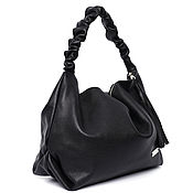 Сумки и аксессуары handmade. Livemaster - original item Bag bag black leather large shoulder bag. Handmade.