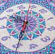 `Розовая Сирень` часы настенные с точечной росписью (хамелеон) орнамент Мандала