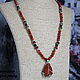 Necklace with a stone pendant (Jasper, agate, coral), Necklace, Velikiy Novgorod,  Фото №1