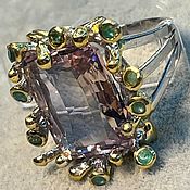 Украшения handmade. Livemaster - original item Amelie ring with ametrine, emeralds.. Handmade.