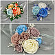 Golden Blue Beads (759) designer jewelry, Boutonnieres, Salavat,  Фото №1