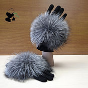 Аксессуары handmade. Livemaster - original item Gloves with fur Fox. Avtoledi. Handmade.