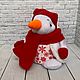 Снеговик ручной работы. Интерьерная игрушка. В наличии. Игрушки. Ivona_handmade. Интернет-магазин Ярмарка Мастеров.  Фото №2