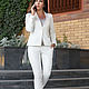 Order Women's summer pantsuit WHITE CLASSIC. BRAGUTSA. Livemaster. . Suits Фото №3