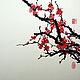 Китайская живопись Цветущая слива мейхуа(красный картина позитив), Картины, Москва,  Фото №1