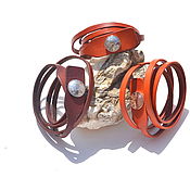Украшения handmade. Livemaster - original item Cuff bracelet: A leather bracelet. Handmade.