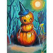 Картины и панно handmade. Livemaster - original item Painting with pumpkin 