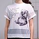 Women's White Oversize Summer T-shirt with Hamster Mesh, T-shirts, Novosibirsk,  Фото №1