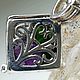 Pendant with chrome diopside and amethyst 'jewelry BOX WITH GEMS', Pendant, Moscow,  Фото №1