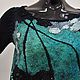 Felted sweater Turquoise black. Sweaters. FeltOx. My Livemaster. Фото №5