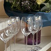 Винтаж handmade. Livemaster - original item Bohemia wine glasses, 6 pcs., CZECHOSLOVAKIA. Handmade.