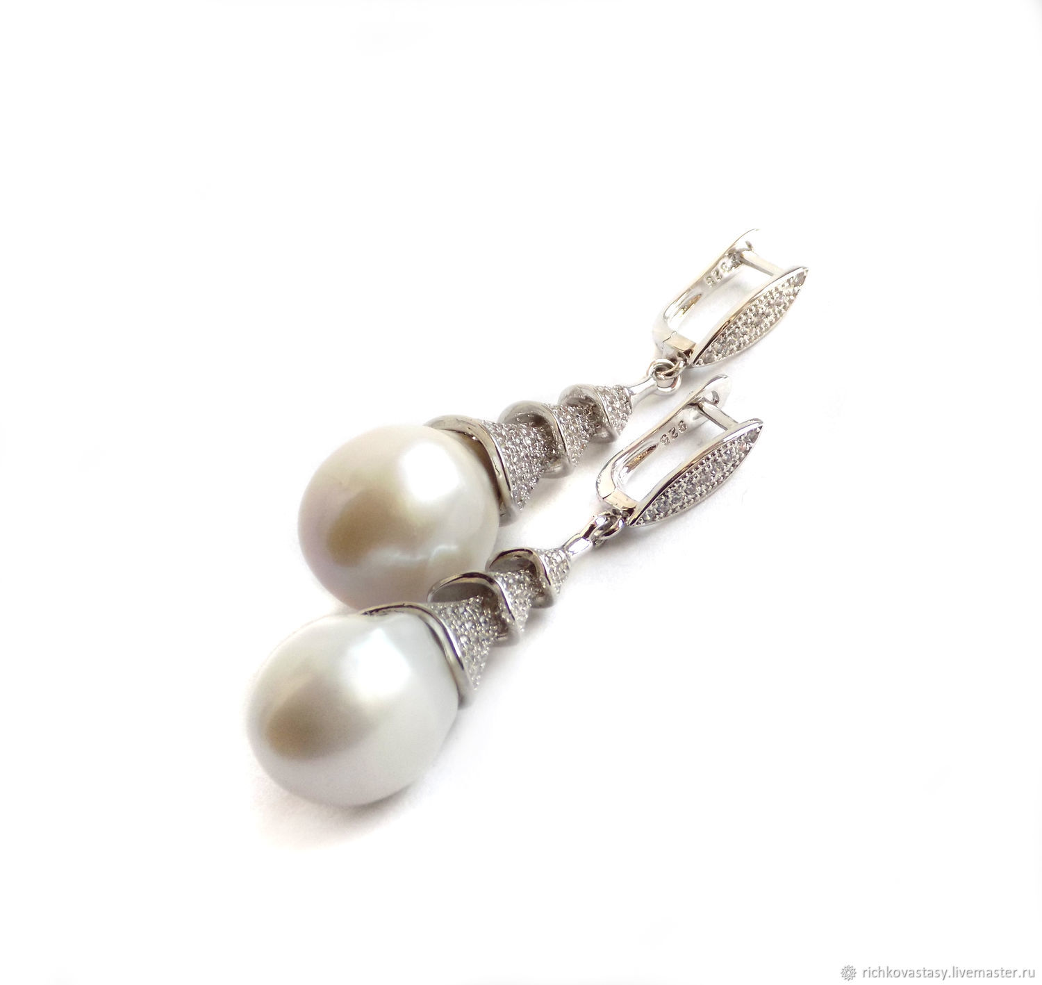 Earrings Big pearl, Earrings, Kirov,  Фото №1