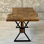 Для дома и интерьера handmade. Livemaster - original item Loft-style dining table made of elm slab. Handmade.
