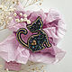 Брошь "Кошечка с сердечком". Брошь-булавка. Дарья (ms.brooch). Ярмарка Мастеров.  Фото №5